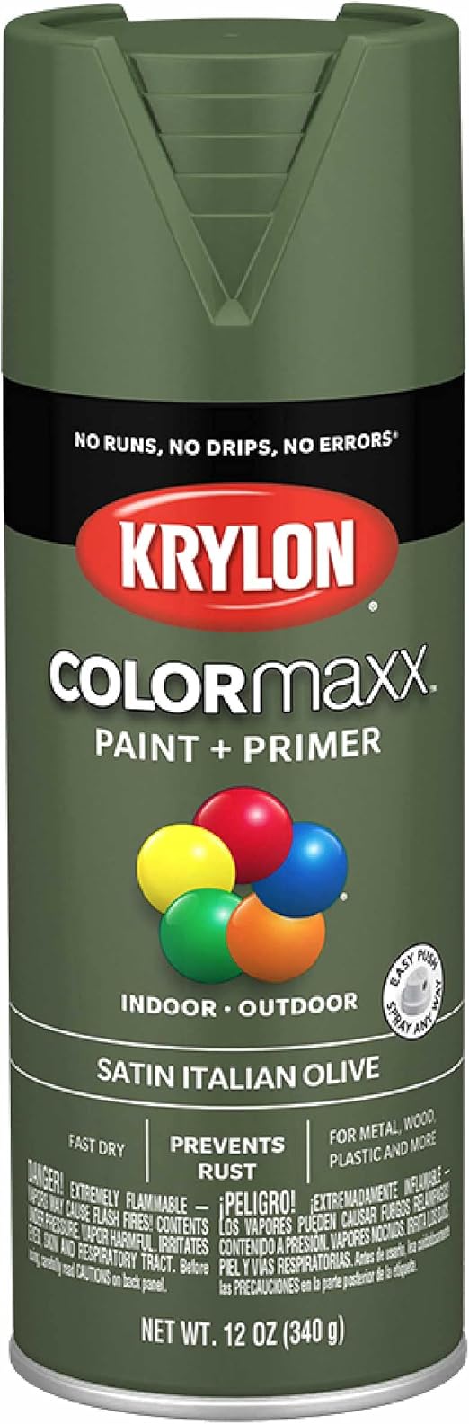12 oz Krylon K05566007 Italian Olive COLORmaxx Paint & Primer Spray
