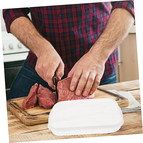 Miniatura 4 de Hemoton Juego de 2 cajas herméticas frescas refrigeradas, recipientes cuadrados de almacenamiento de alimentos de 9.56 pulgadas para tocino, carne