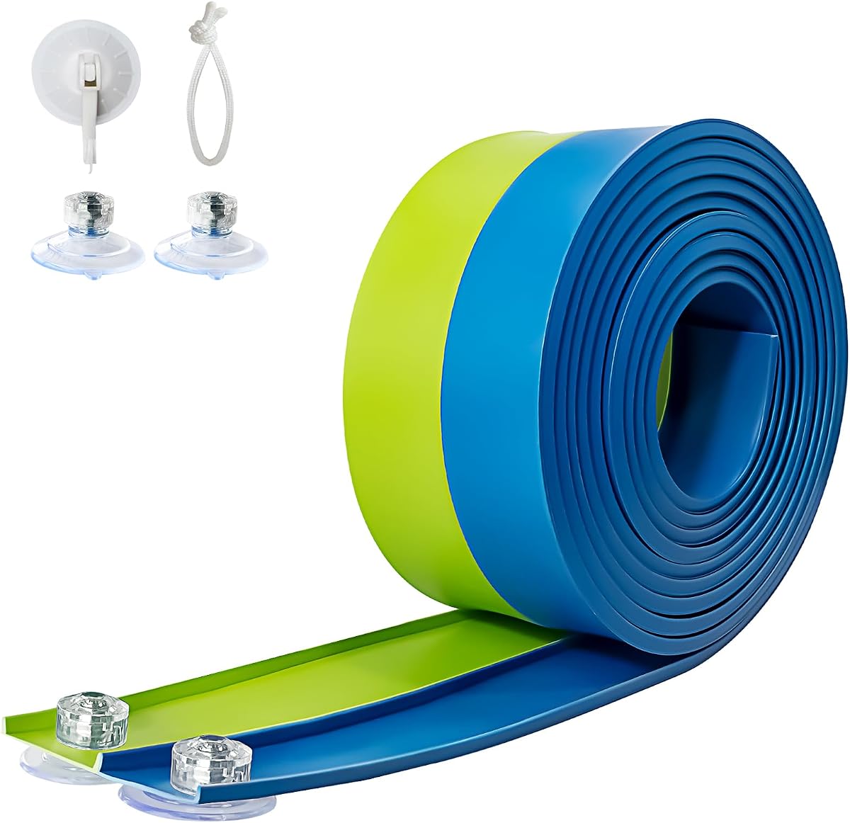 Flex Tracks 15 Ft for Kids Starter Set, Flexible Race Car Ramp Track with Suction Cups Compatible with Diecast 1/64th Cars for Ages 3 & Up (Green & Blue)