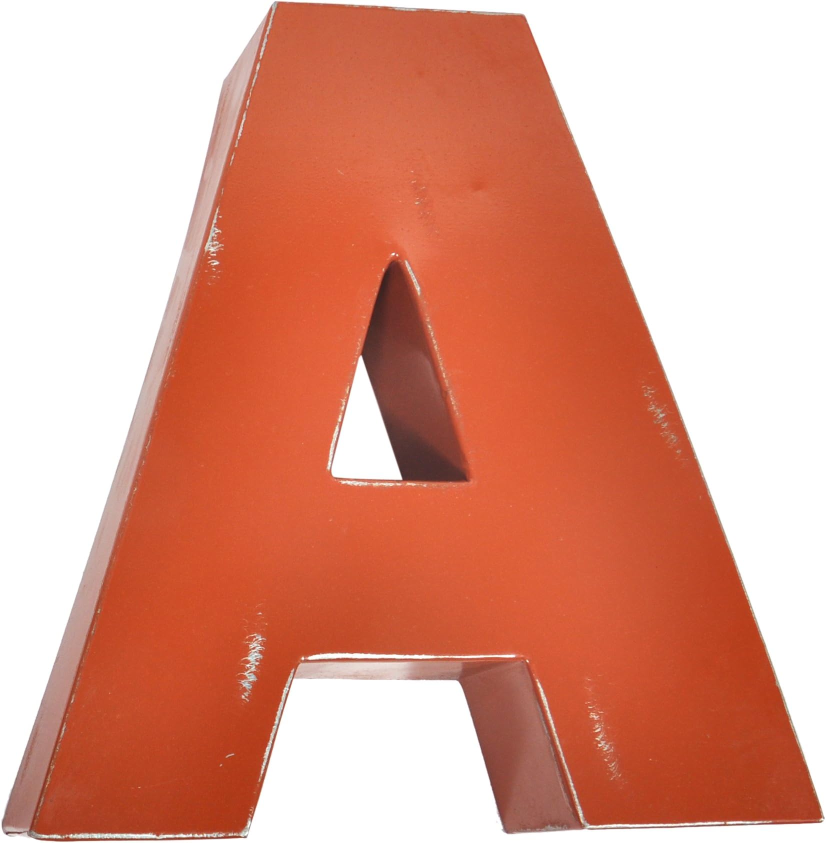 Found Object Sansarif 12-Inch Solid Letter Wall Hanging, Capital A, Orange
