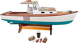 SAILINGSTORY Wooden Classic Lobster Boat Model Boat Decor Ship Model Nautical Decoration