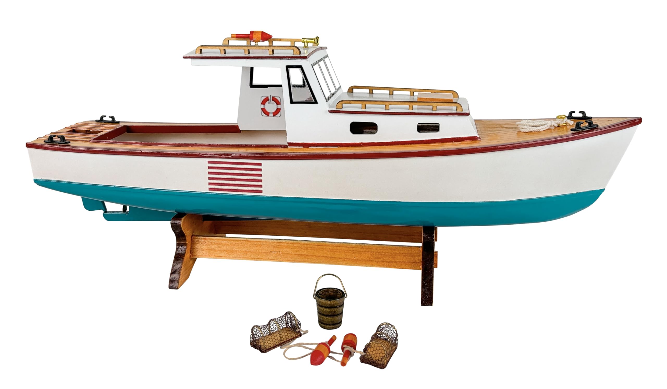 SAILINGSTORY Wooden Classic Lobster Boat Model Boat Decor Ship Model Nautical Decoration