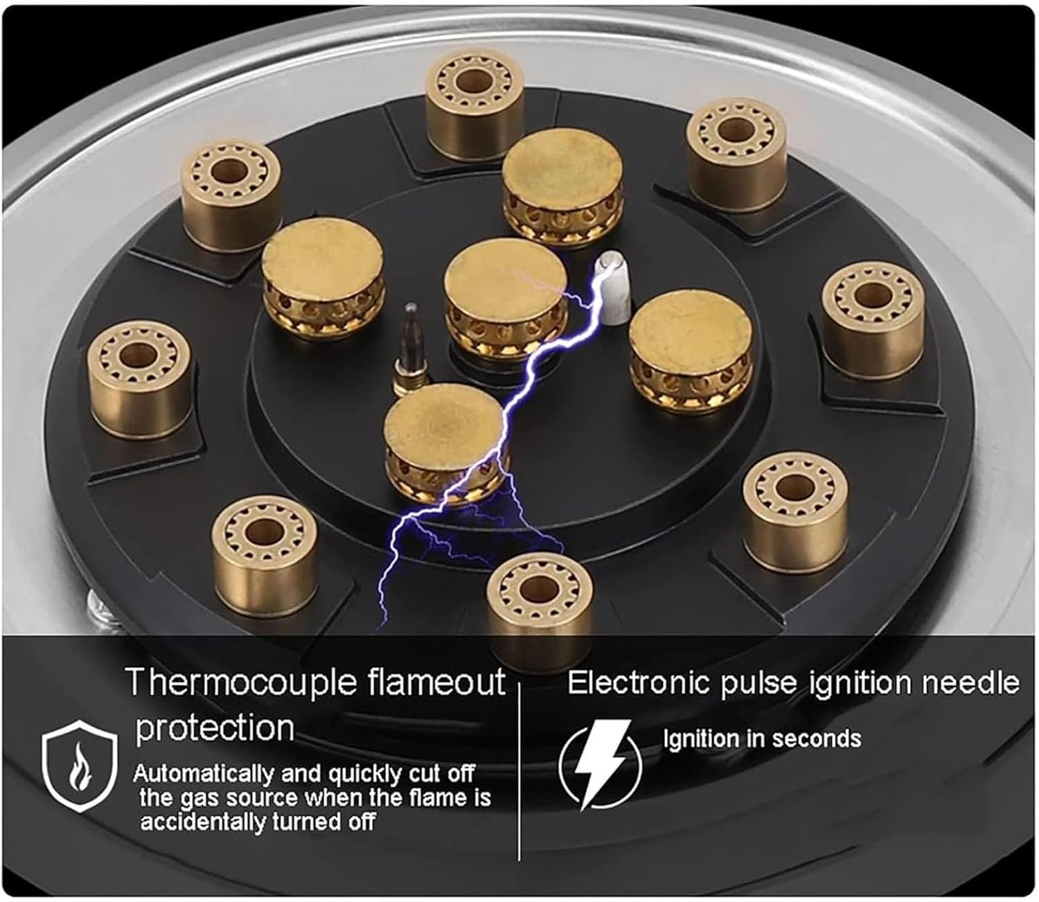 Indoor Single Burner Gas Hob - Portable LPG/NG Stove, Table Top Cooker with Tempered Glass Cooktop, Outdoor Camping Cookware(LPG)