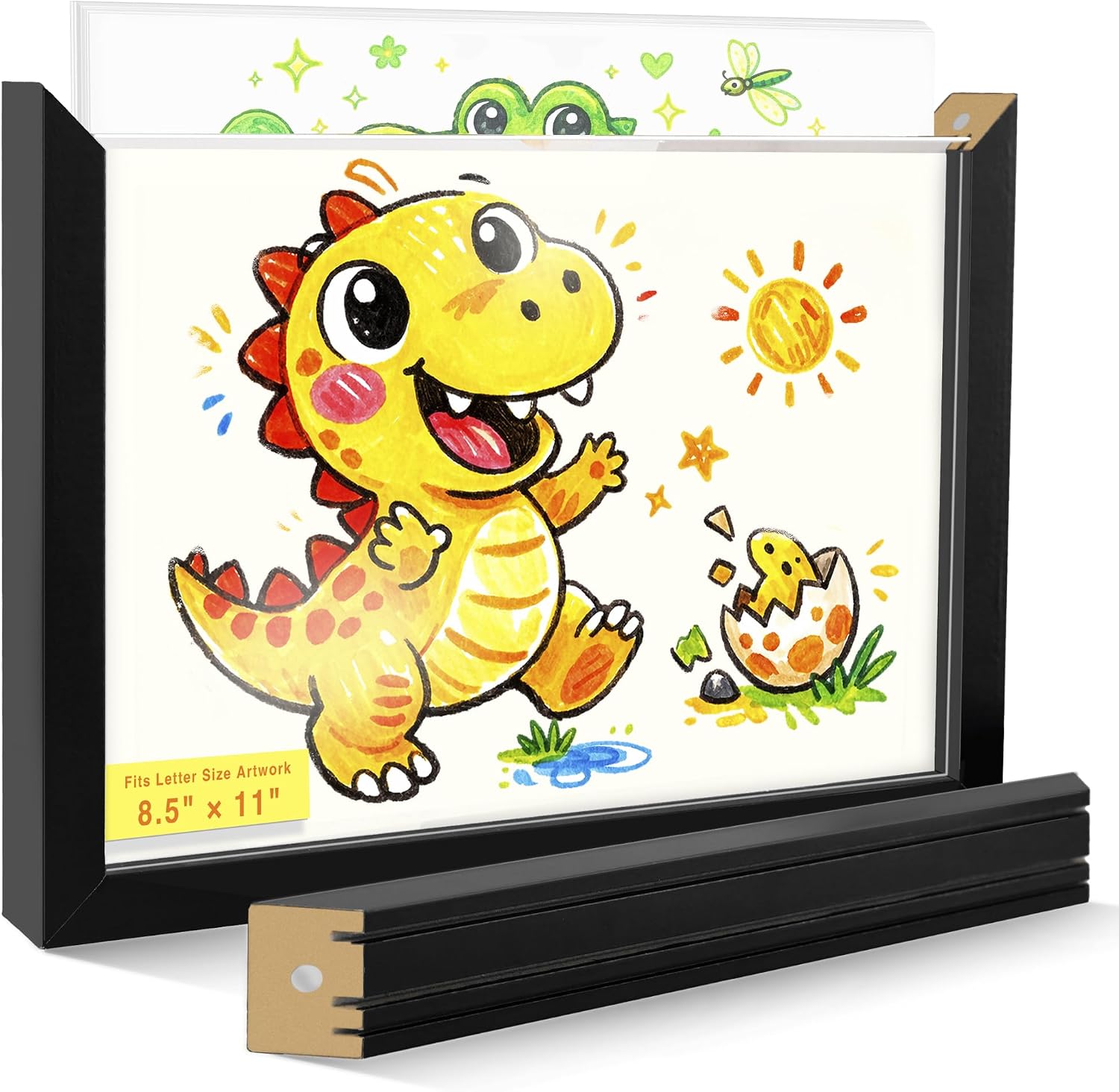 Kids Art Frame Changeable 8.5x11, Magnetic Display, Holds 150 Drawings