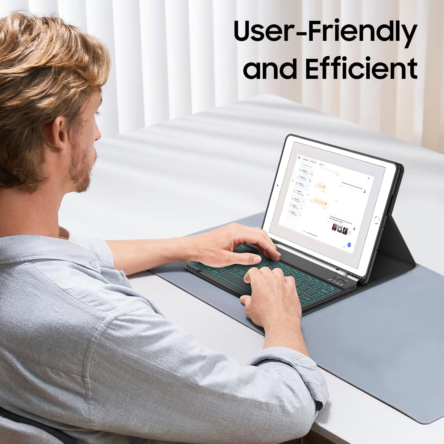 FINTIE Backlit Keyboard Case for iPad 9th / 8th / 7th Generation (2021/2020/2019) 10.2 Inch, Soft TPU Back Cover with 7 Colors Backlight Magnetically Detachable Bluetooth Keyboard, Black