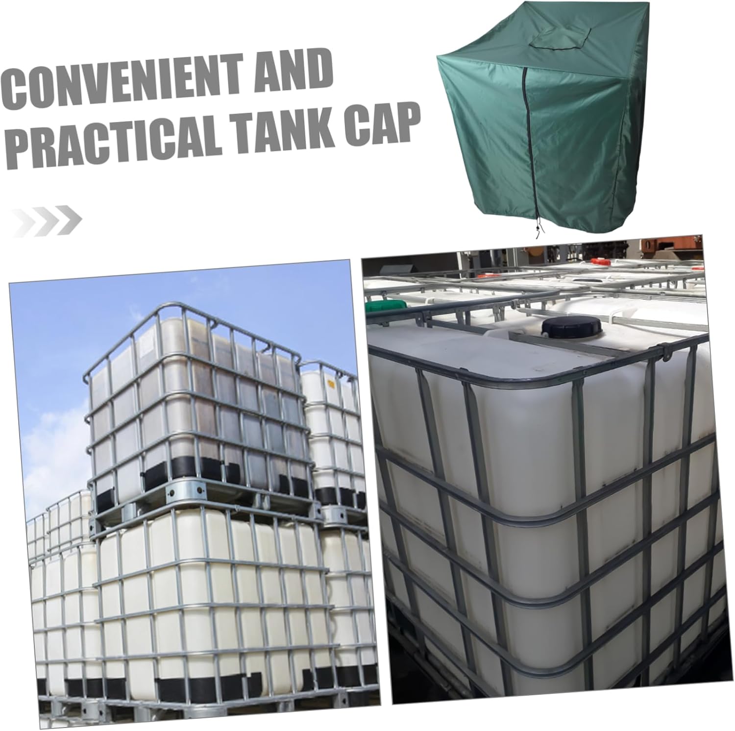 BESPORTBLE IBC Tote Lid Rainwater Tank Protective Cover Sunshade Weatherproof Easy Access Zipper