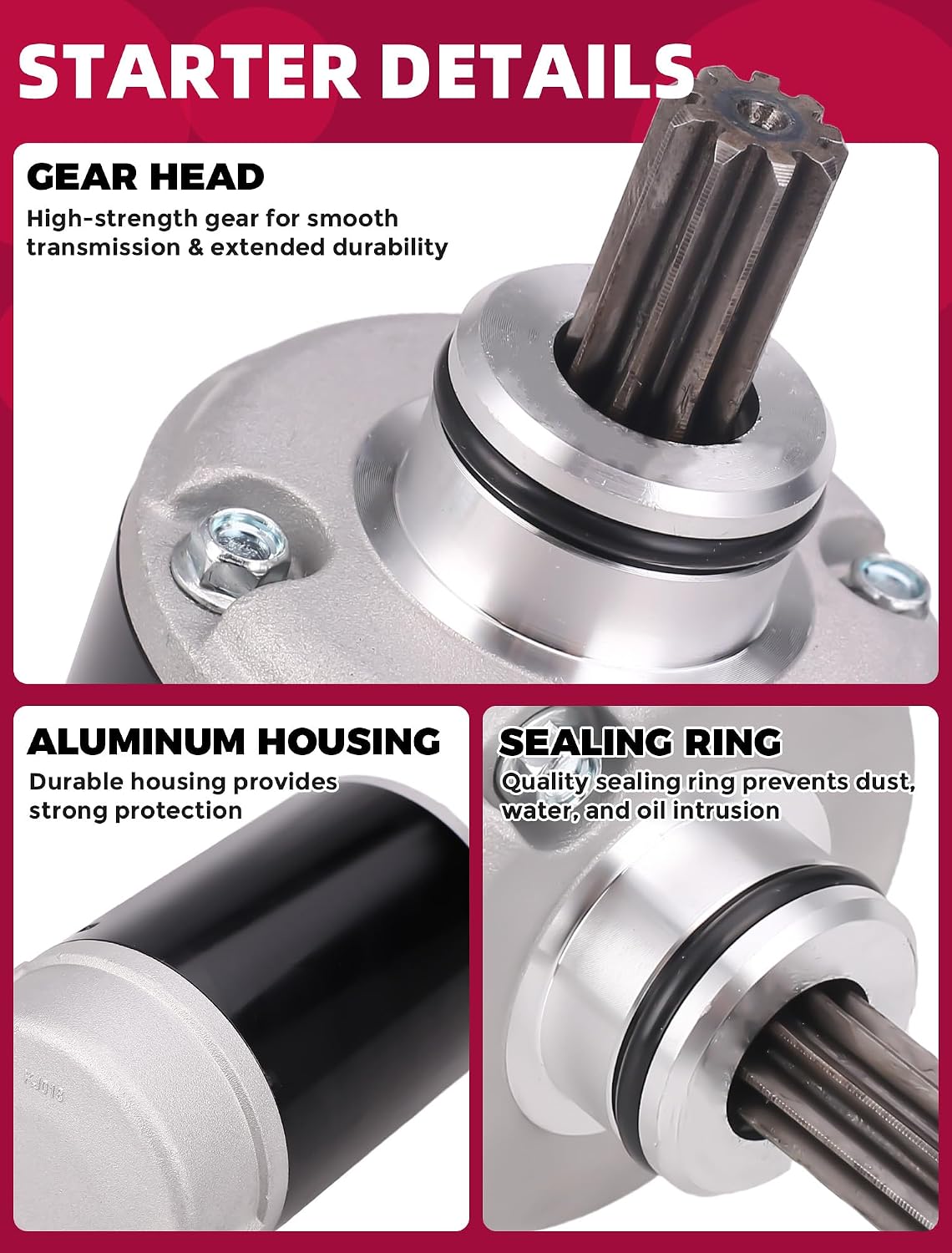 Starter for Can-Am Outlander Renegade 500 570 650 800 800r 1000 1000R Commander Maverick 800 800R 1000 1000R Defender HD10 2016-2025 HD8 2016-2021 Traxter HD8 HD9 HD10 2016-2023