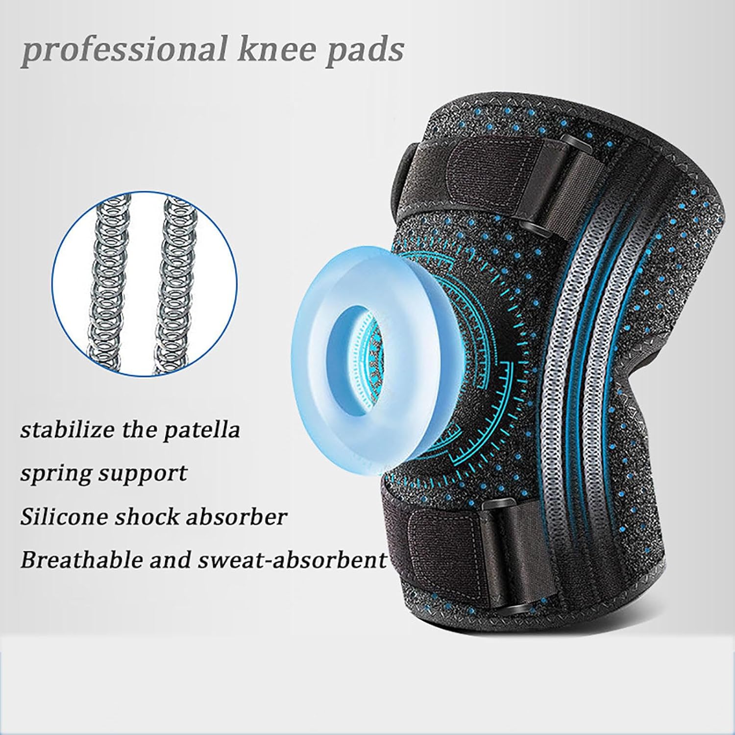 Men/Women Knee Pads Brace,1 Pair Open Patella Design Neoprene Adjustable Veclro,Anti Slip Collision Avoidance Kneepads,for Anti Collision Volleyball Gardening Biking Dance Basketball