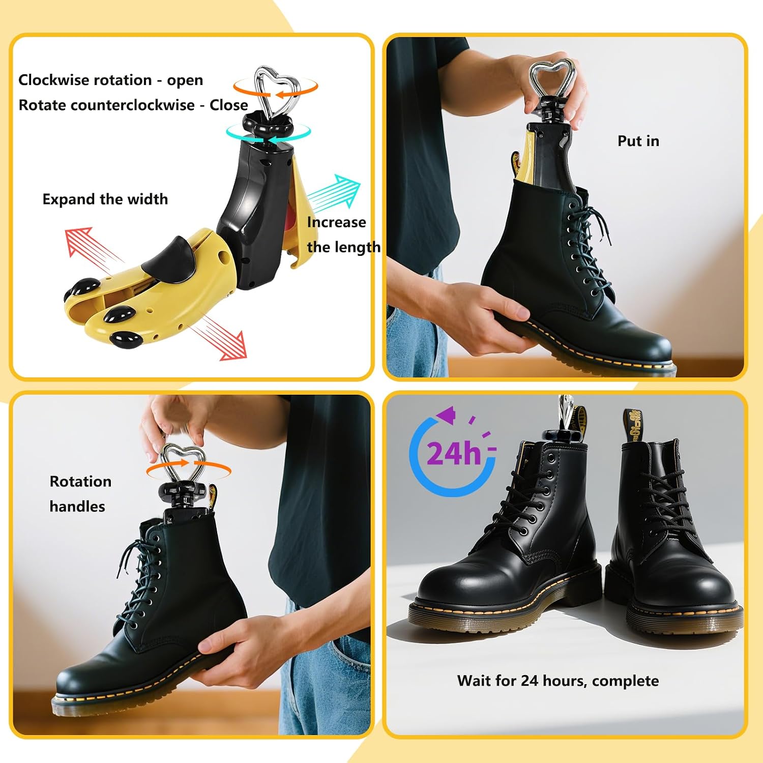 Shoe Stretcher Women Men, Boot Stretcher Unisex Adjustable Width Length for Wide Feet, Fitting Women’s 9-14 and Men’s 8-13