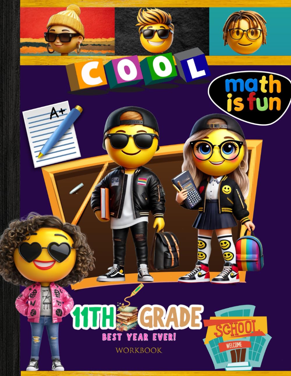 11th Grade Math Workbook: Grade 11 Student Homeschool Basic to Advanced Mathematics Curriculum Worksheets & Study Guide: Teacher Answer Key, Grades Tracker Sheets and End-of-Year-Elevation Form