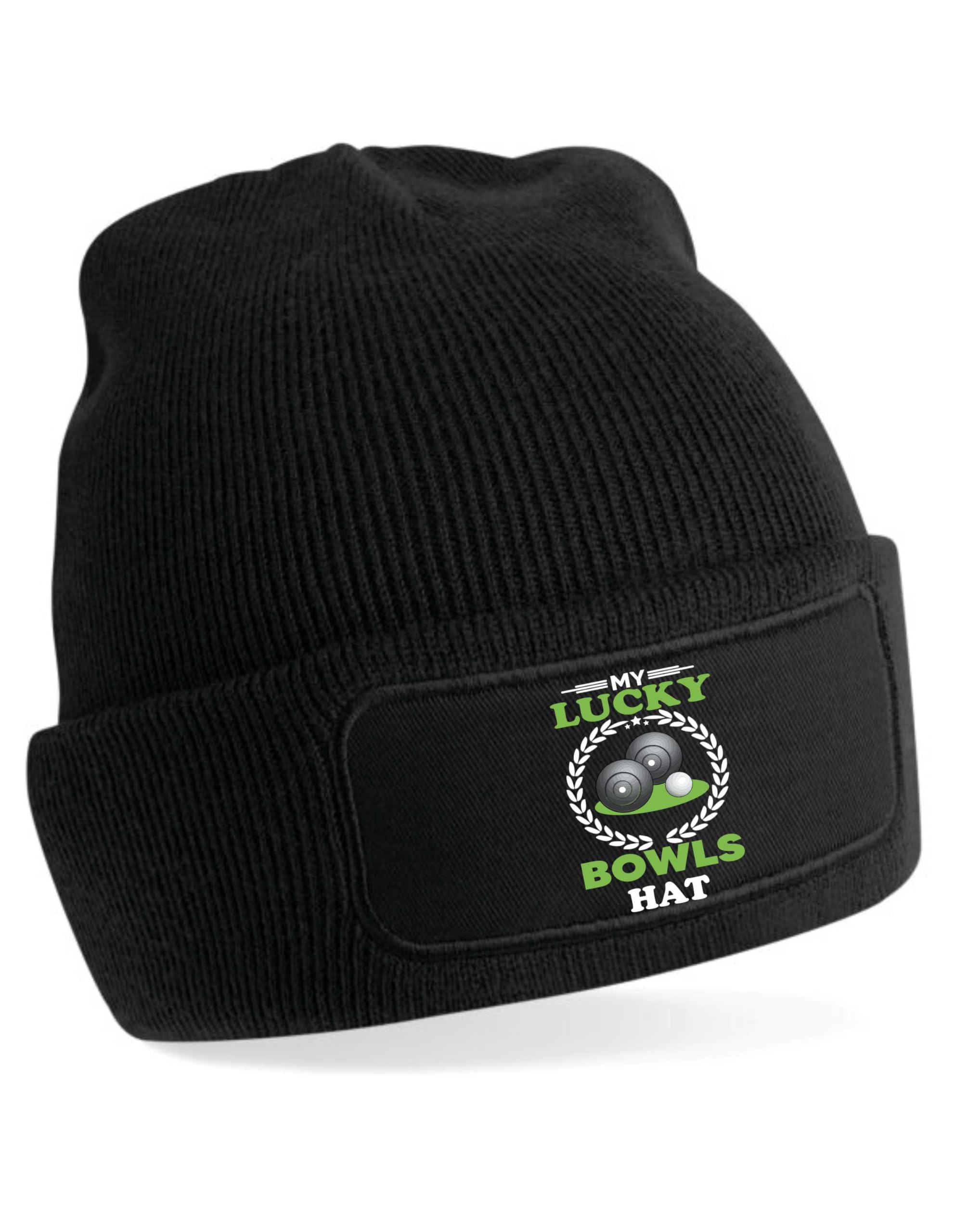 Print4U My Lucky Bowls Beanie Hat Gift Father's Day Crown Green Bowling Birthday Black