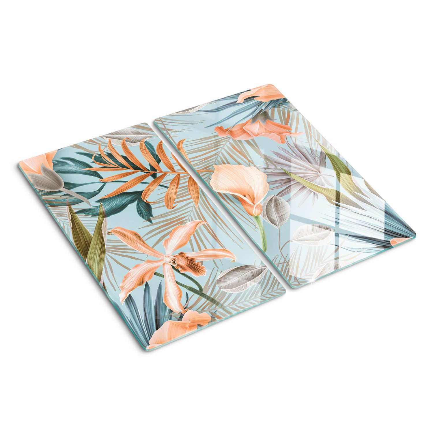 Planche en verre trempé haut de gamme dahlia blanc bords polis