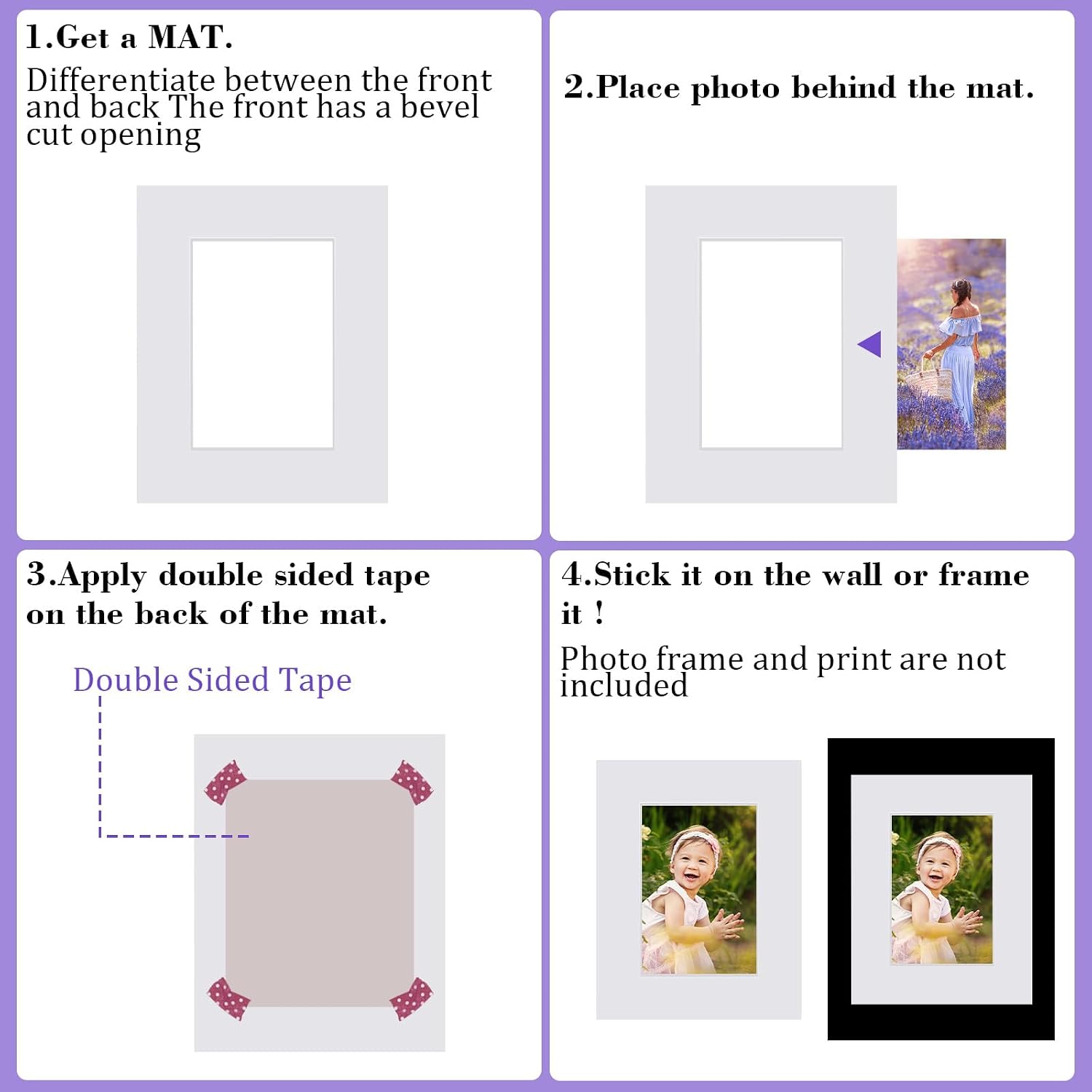 30 Packs White Picture Mats 8x10 Pre-Cut Mats for 5x7 Photos - White Core Bevel Cut Frame Matte, Acid Free, Ideal for Frames, Artwork and Prints