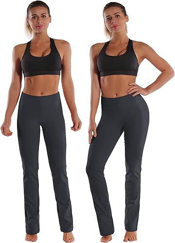Miniatura 3 de Bubblelime Pantalones deportivos de yoga, para mujer, con control de abdomen, corte de bota, 3 estilos en básico, con bolsillos traseros y de pierna