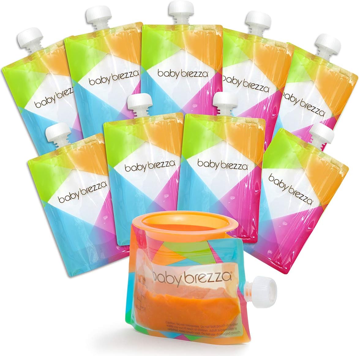 Baby Brezza Reusable Food Pouches 10 Pack