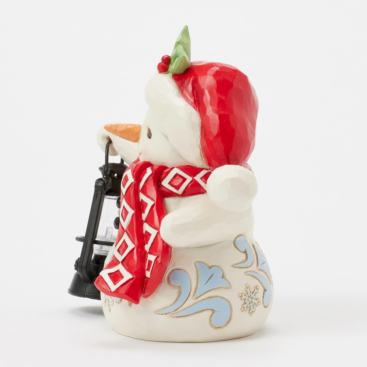 Enesco Jim Shore Heartwood Creek Snowman Holding a Lantern Pint-Sized Figurine, 4.8 Inch, Multicolor
