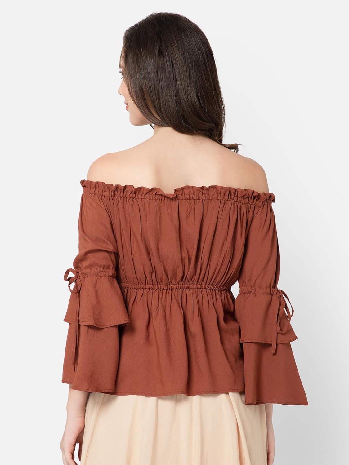 ThePirateDressing Womens Renaissance Medieval Pirate Peasant Steampunk Bell Sleeve Peplum Blouse Top Shirt - Image 5