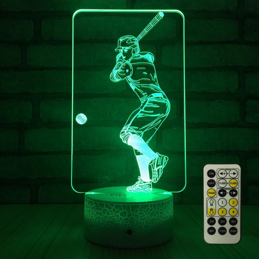 FlyonSea Baseball Light,Baseball Bedside Lamp 7 Colors