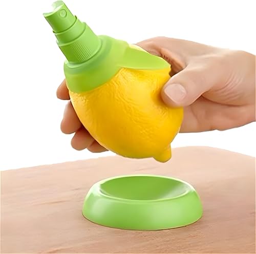 Miniatura 8 de Juego de rociadores de cítricos de 3 piezas, 2 pulverizadores de jugo de limón y lima con placa base, extractor de frutas frescas para ensaladas,