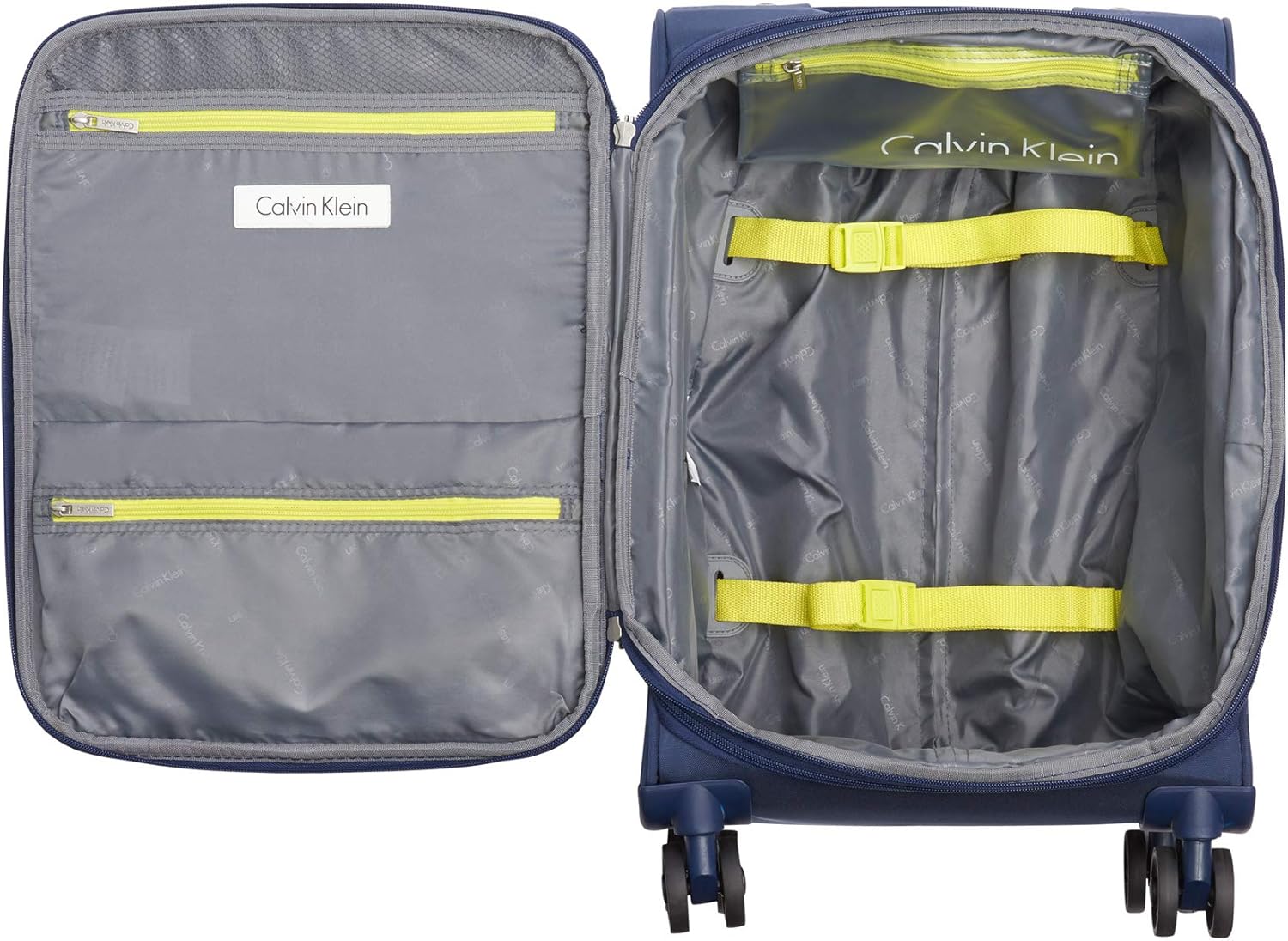 Calvin Klein Lincoln Square Expandable Softside Spinner Luggag, Navy, 21 Inch