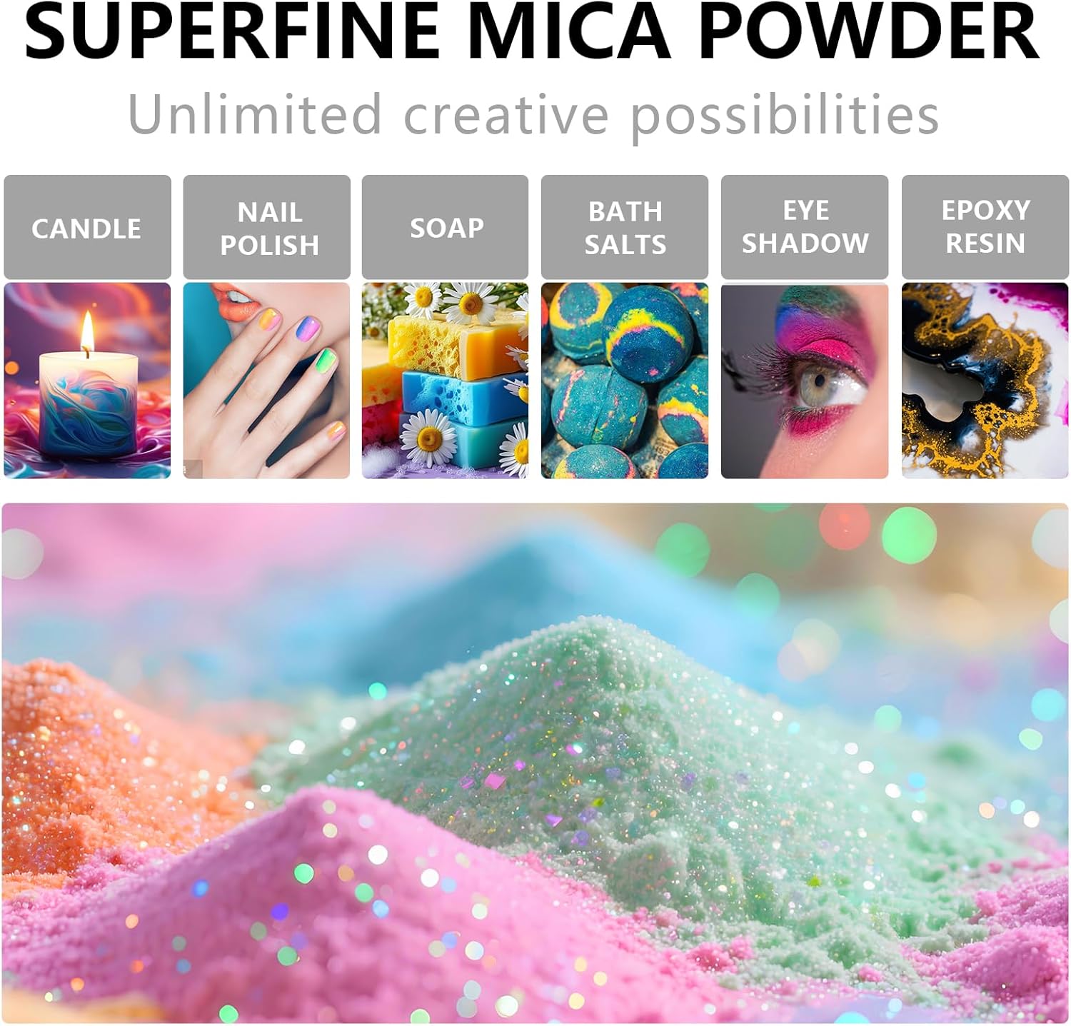 GOODTAKE Sky Blue Mica Powder, Mica Pigment Powder for Soap Making, Candle Making, Epoxy Resin, Slime, Nail Polish, Eye Shadow - Natural Mica Powder for Resin (Sky Blue, 2 oz) - Image 4