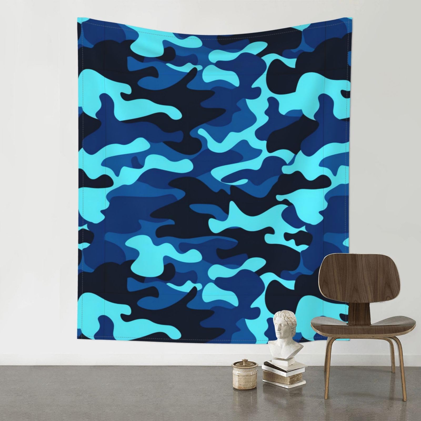 YYHHAOFA Blue Camouflage Prints 60x51in Wall Tapestry Boho Chic Dorm Decor & Beach Throw Blanket