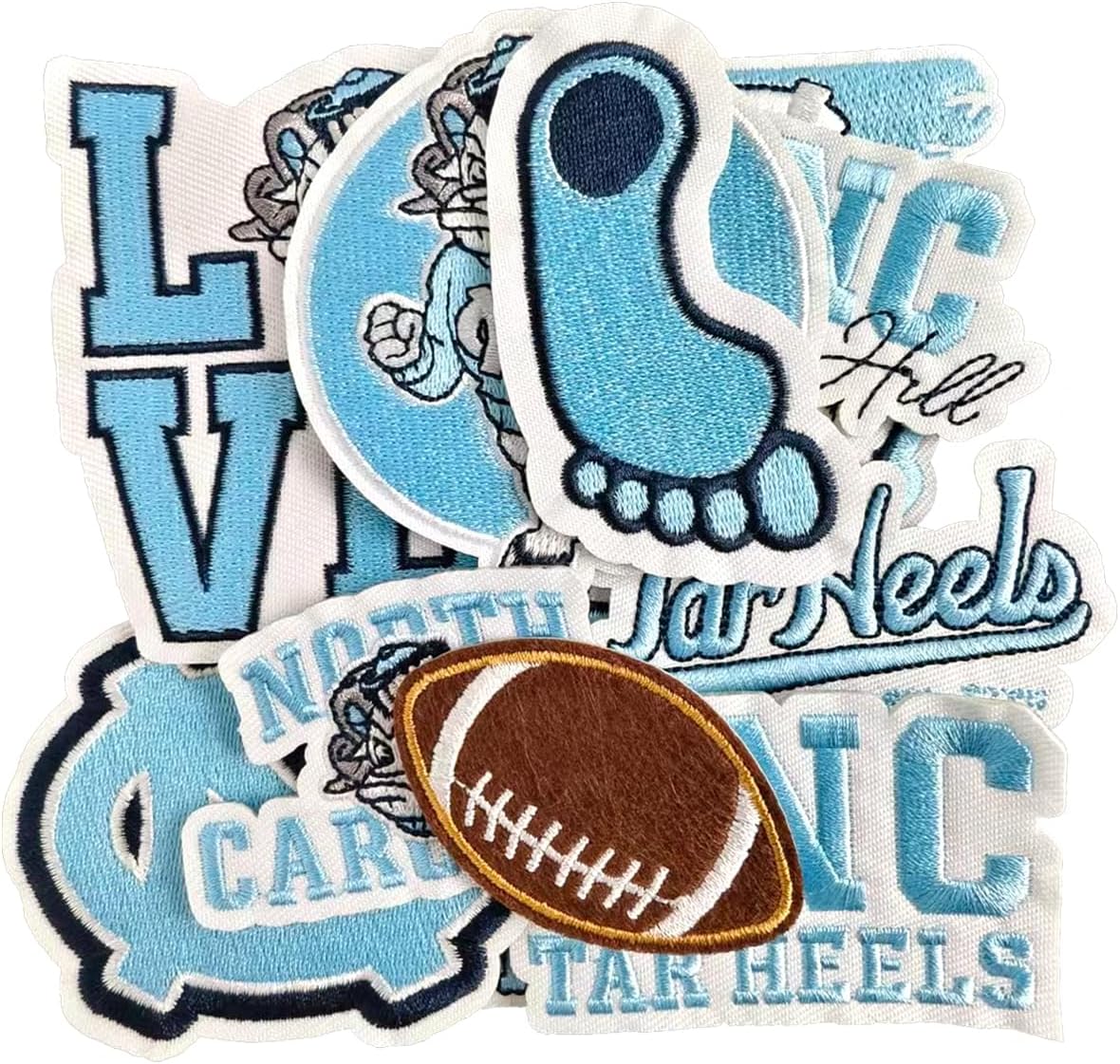 13 Pcs North Carolina Fans' Favorite Iron on Patches, Suitable for Jackets, Backpacks, and Denim Jackets, Perfect for Both Men and Women