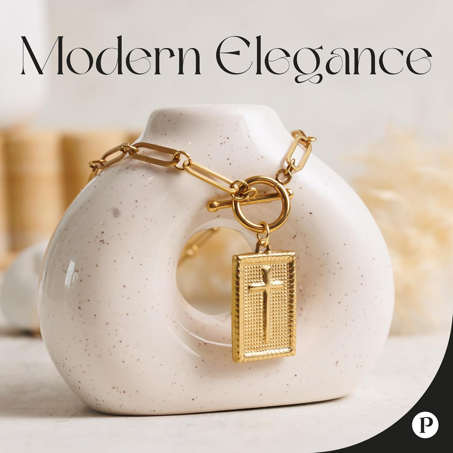 Cross Pendant, Paperclip Nail Cross Necklace for Women, Christian Jewelry For Women, Trendy Paper Clip Necklaces, Toggle Clasp, Religious Grace Dainty For Womens - Image 3