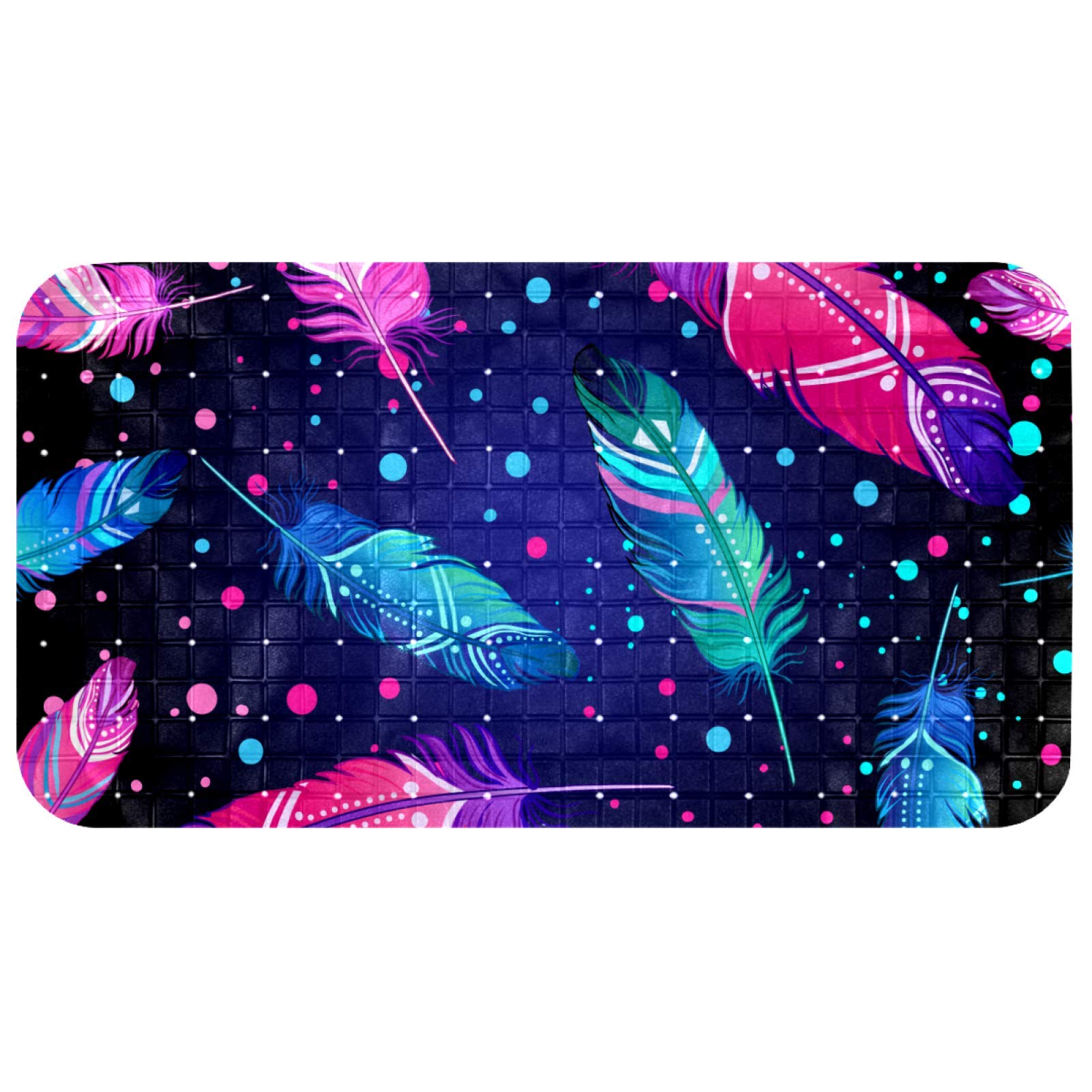 Alfombrilla de bañera para bebés ideal para duchas familiares con diseños de plumas