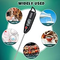 Vista 5 de Termómetro digital de lectura instantánea para carne, 3 unidades, con sonda larga de 9.65 pulgadas, para cocina, alimentos, dulces, impermeable
