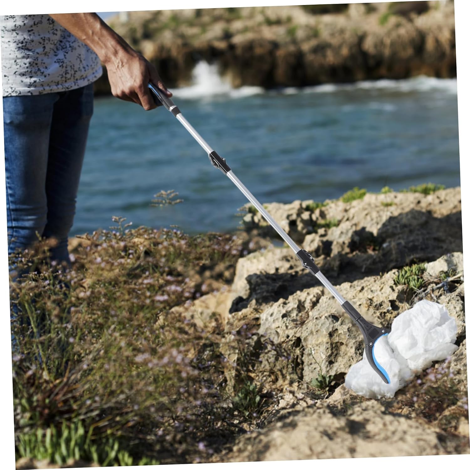 Foldable Trash Picker Grabber Reaching Tool Pickup Grabber Heavy Duty Aluminum Clamp for Elderly Home Gadget Accessory
