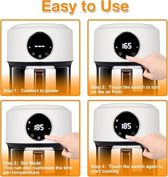 Glass Air Fryer 3.8QT Air Fryer with Viewing Glass Pot, Precise Temperature Control & Time, Nonstick & Dishwasher Safe Basket, Nonstick for Best Cooking Results