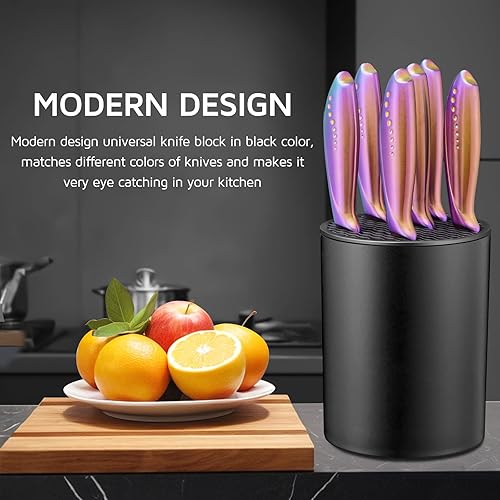 Vista 31 de WELLSTAR - Bloque universal para cuchillos de cocina, soporte para cuchillos sin cuchillos, ahorro de espacio seguro, gran volumen, almacenamiento