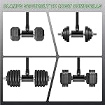 Kipika Dumbbell to Barbell Converter, Versatile Adjustable Weight Lifting Bar for Home Gym, Durable Steel Barbell Bar with Foam-Lined Clamps. Fits Standard Dumbbells, Up to 100 lbs per Side