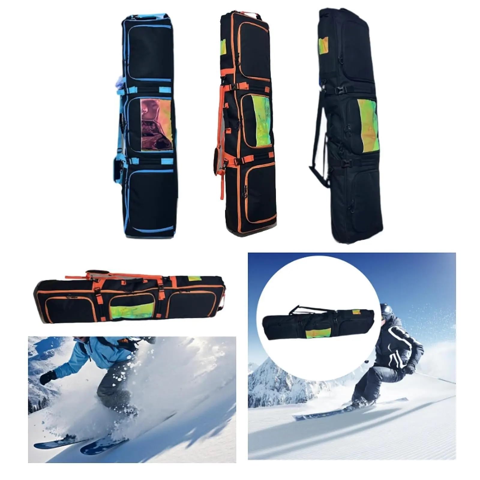 Sacca Snowboard Borsa da Snowboard Borsa da Sci Borsa da Snowboard a Doppia Spalla con Lunghezza Regolabile da Uomo(Black)