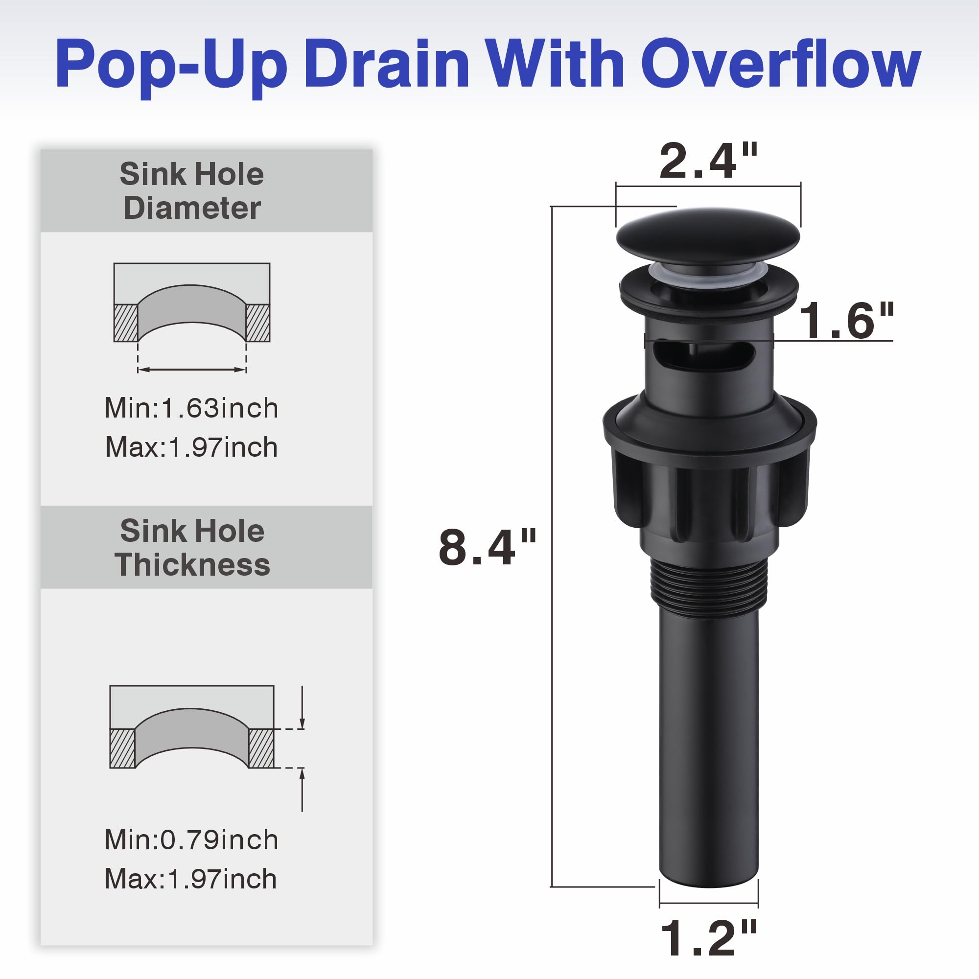 Matte Black Bathroom Faucet with Sprayer -8