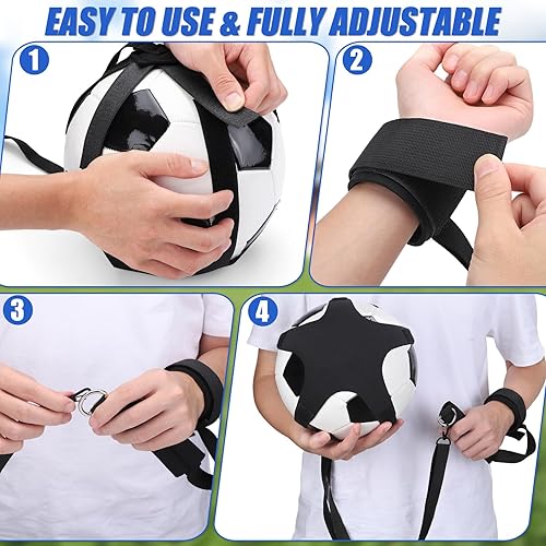 Miniatura 5 de TOBWOLF 2 unidades de entrenamiento de fútbol, red de entrenamiento de retorno de fútbol para pelota de tamaño 3, 4, 5, manos libres, ayuda de