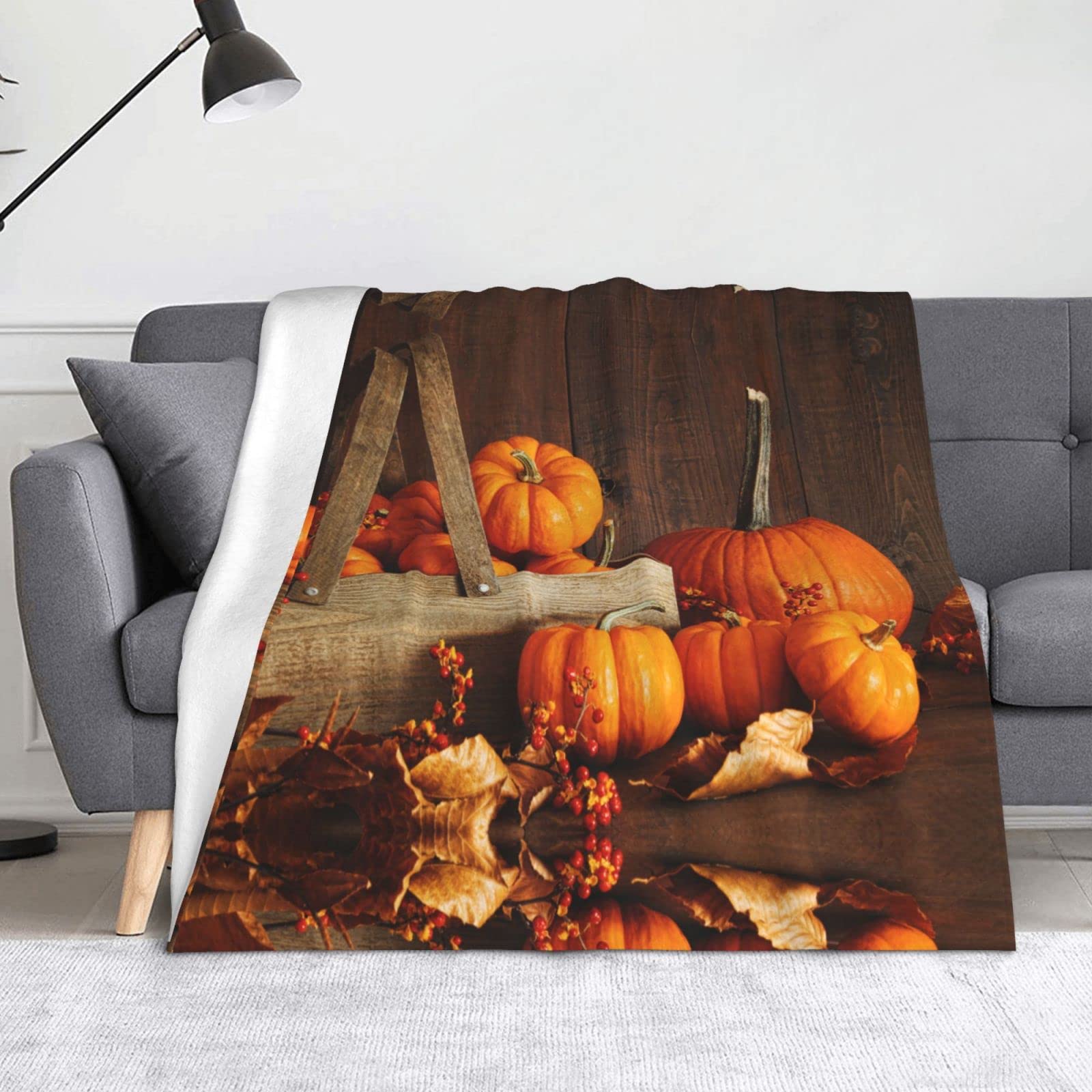 Couverture flanelle citrouille automne plaid microfibre lit canapé