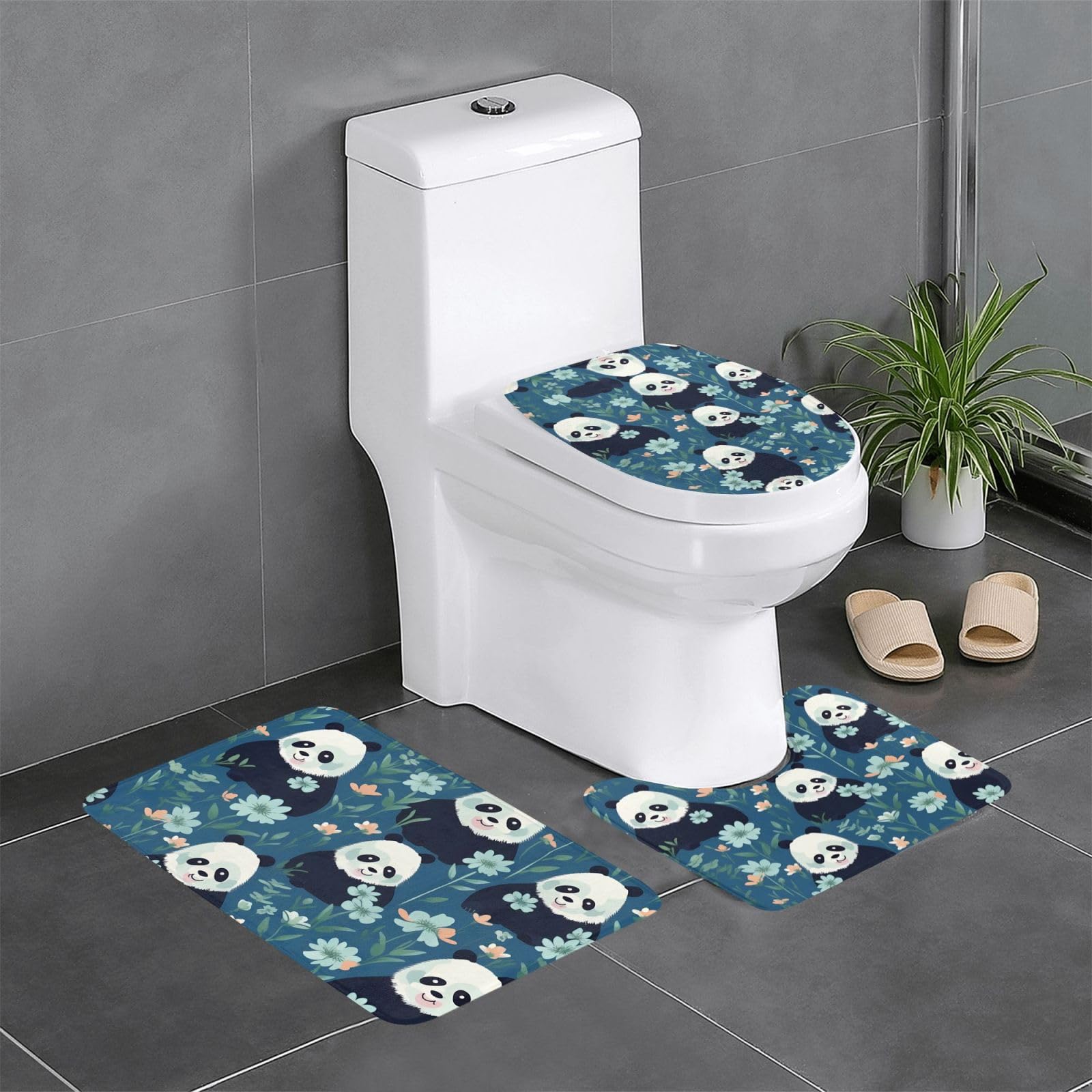 Tapis de salle de bain anti-glisse panda pour sécuriser et nettoyer facilement vos sols