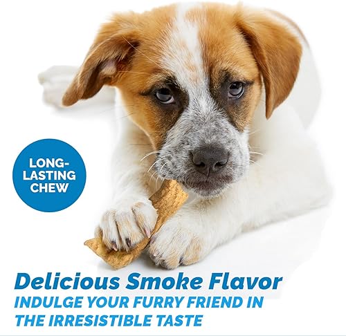 Miniatura 4 de 123 Treats Chips de cuero crudo natural para perros, sabor ahumado (5 libras) de carne cruda de carne de res, masticables de larga duración para