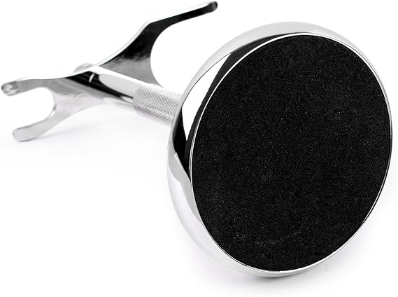 QSHAVE Deluxe Chrome Razor and Brush Stand Holder, Prolong The Life of Your Shaving Brush, 2 Prongs