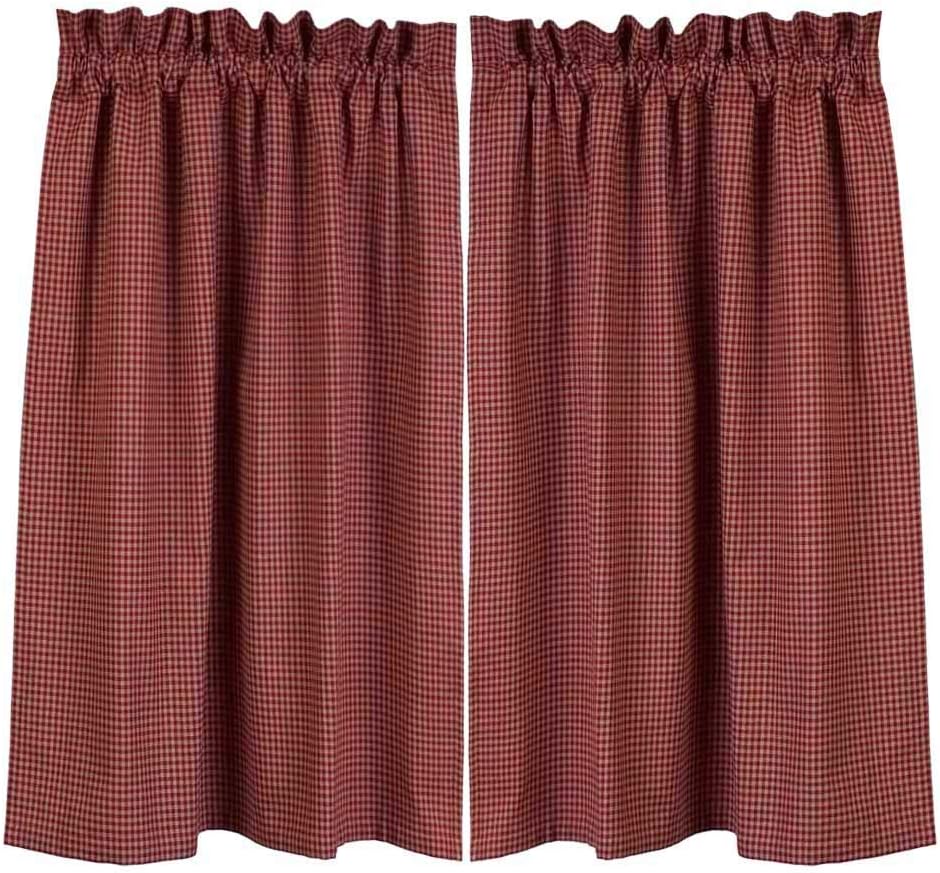 Home Collection by Raghu Newbury Gingham Barn Red Tiers, 72 by 36"
