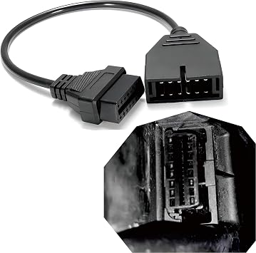 1 PC OBD1 Scanner Connector, 12 Pin to OBD1 to OBD2 16 Pin Diagnostic Extension Tool Cable, Vehicle Diagnostic Tool Conversion Cable, Universal for Most Cars Black