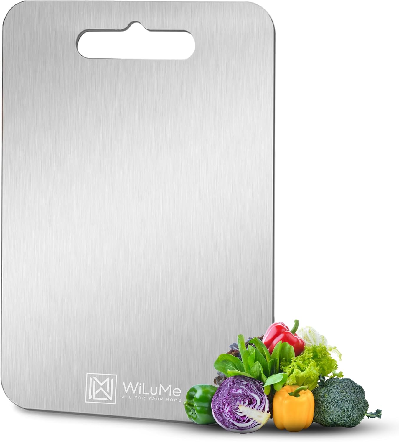 100% Pure Titanium Cutting Board, Double-Sided Heavy Duty Kitchen Chopping Board for Meat, Poultry, Fruit & Vegetables, Easy to Clean, Dishwasher Safe, 14 x 9.9 in