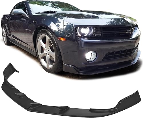 Compatible con borde de parachoques delantero, estilo STL, alerón de labio delantero de poliuretano negro, Chevy Camaro V6LTLS1LT 2010 2011 2012