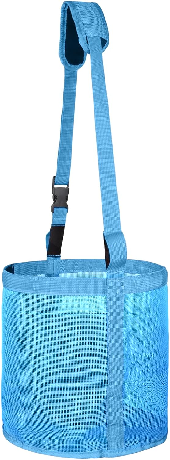 Heavy Duty Durable Waterproof Horse Feed Bag with Adjustable Strap - Mesh Grain Design, Comfort Neck Pad & Nose Pad Mint Green