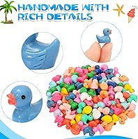 Vista 3 de 260 piezas de patos mini de resina, figuras en miniatura de patos de jardín de hadas, pato mini de resina para decoración de casa de muñecas, juego