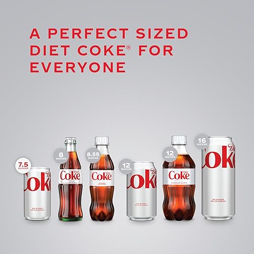 Miniatura 6 de Diet Coke Paquete para Refrigerador de Diet Soda, latas de 7.5 fl oz, paquete de 10 - Mini bebidas refrescantes de soda