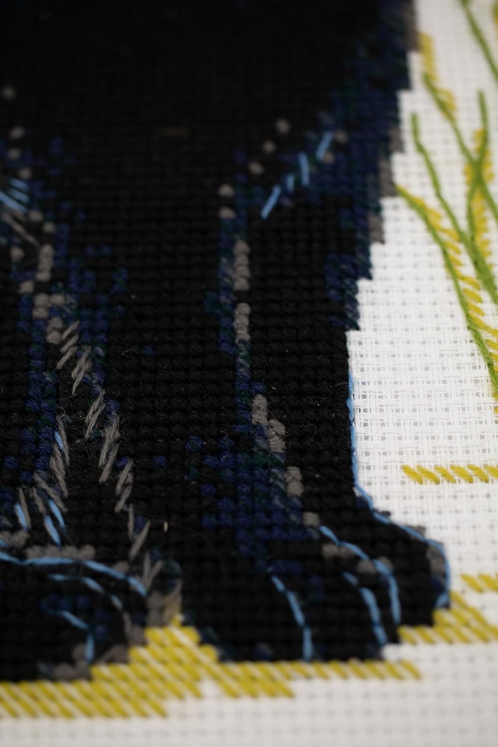 RIOLIS - Black Cat 2001, Kitten Lovers Cross Stitch Kit 9½ x11¾, Cross Stitch for Beginners & Advanced, Cross Stitch for Adults, Counted Stitching Kits, Cat Embroidery Kit