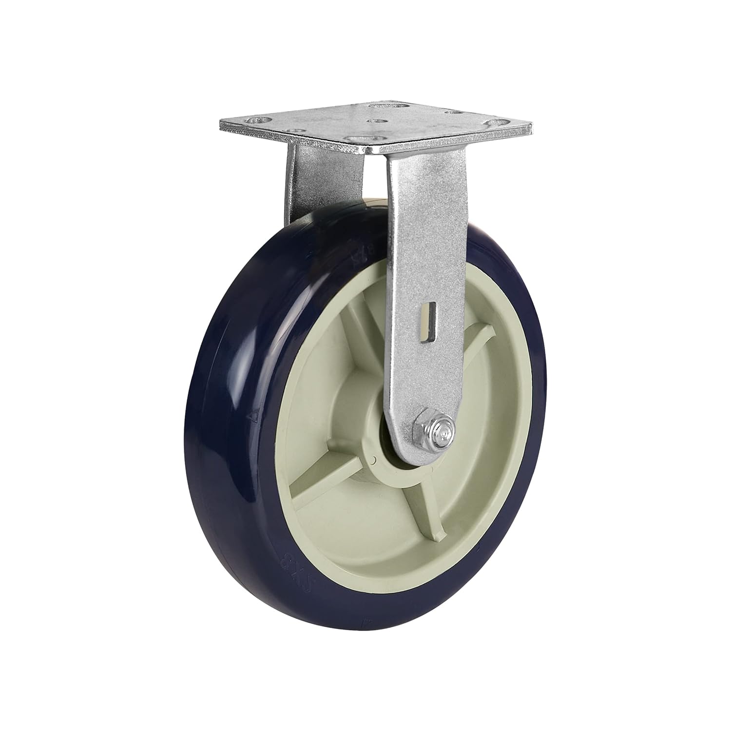 Caster Wheels 8 inch Heavy Duty Casters, Industrial Casters with Polyurethane Wheel and Precision Ball Bearing-1200 Lbs Per Casters-Widely Used in Furniture,WorkBrench,Trail Jack（Rigid）